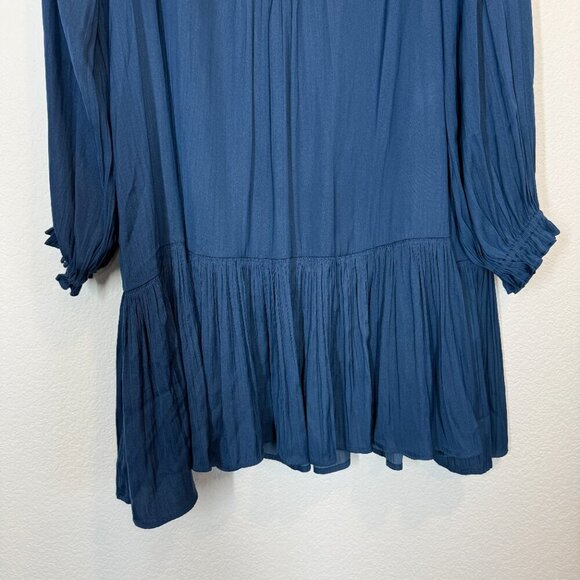 Anthropologie Blue Slip Dress Minimalist Oversized Long Sleeve Large - Picture 4 of 9